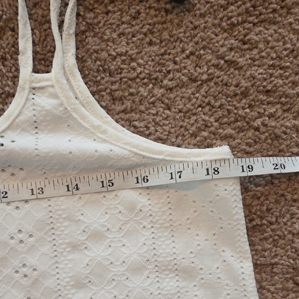 Women's White Eyelet Double-Strap Camisole - Picture 5 of 7